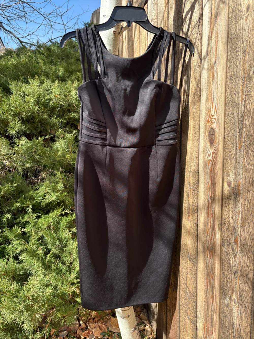 Little Black En Focus Cocktail Dress with Illusion Tulle, sz 6, never worn
